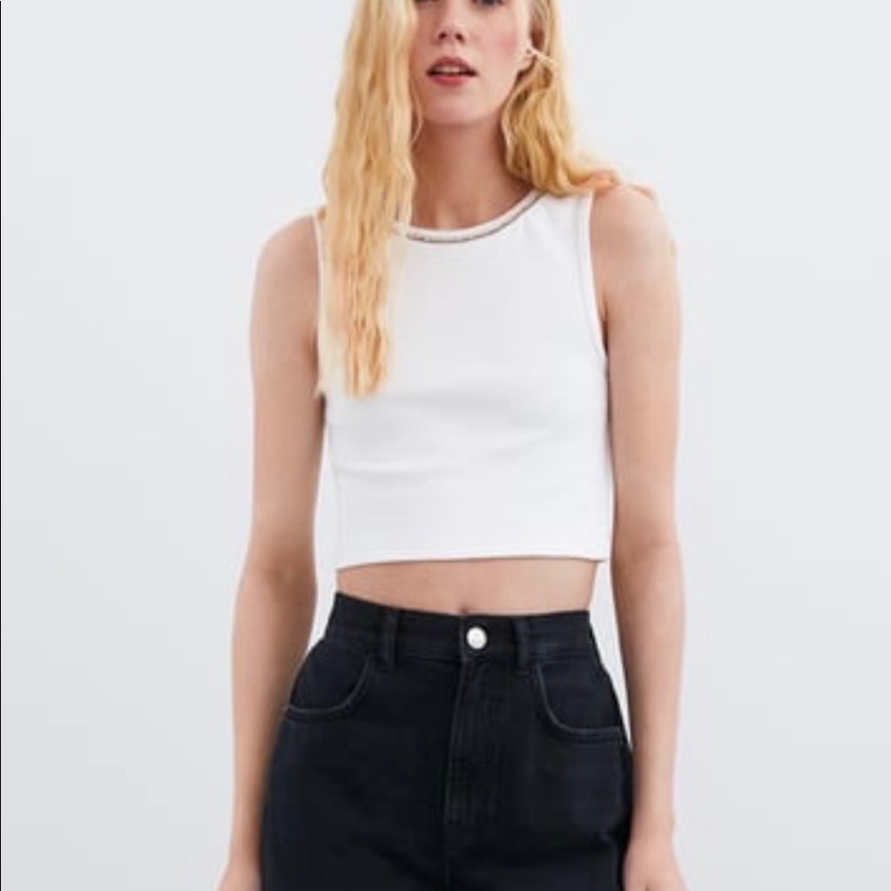NWT Zara Shiny Appliqué top